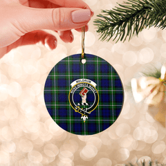 Clan Meldrum Forbes Tartan Crest Round Ceramic Ornament II88 Meldrum Forbes Tartan Tartan Christmas