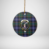 Clan MacRae Hunting Modern Tartan Crest Round Ceramic Ornament UK32 MacRae Hunting Modern Tartan Tartan Christmas