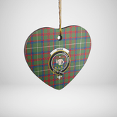 Clan Shaw Green Modern Tartan Crest Heart Ceramic Ornament MI29 Shaw Green Modern Tartan Tartan Christmas