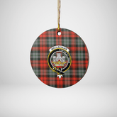 Clan MacLachlan Weathered Tartan Crest Round Ceramic Ornament EW15 MacLachlan Weathered Tartan Tartan Christmas