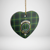 Clan MacArthur Modern Tartan Crest Heart Ceramic Ornament BE52 MacArthur Modern Tartan Tartan Christmas
