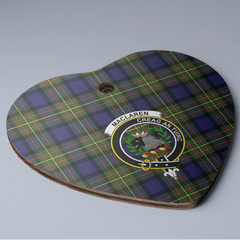 Clan MacLaren Modern Tartan Crest Heart Ceramic Ornament PB34 MacLaren Modern Tartan Tartan Christmas