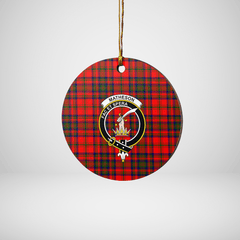 Clan Matheson Modern Tartan Crest Round Ceramic Ornament SC73 Matheson Modern Tartan Tartan Christmas