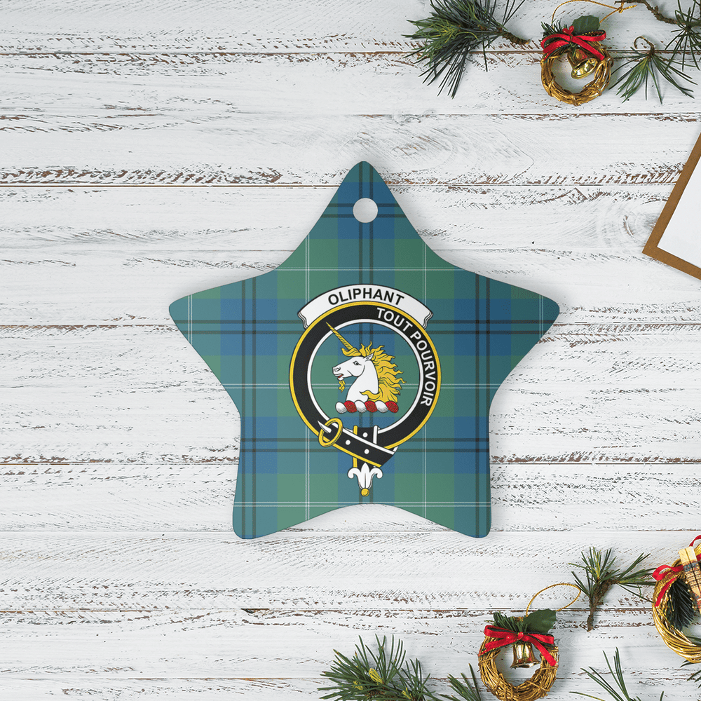 Clan Oliphant Ancient Tartan Crest Star Ceramic Ornament AB85 Oliphant Ancient Tartan Tartan Christmas