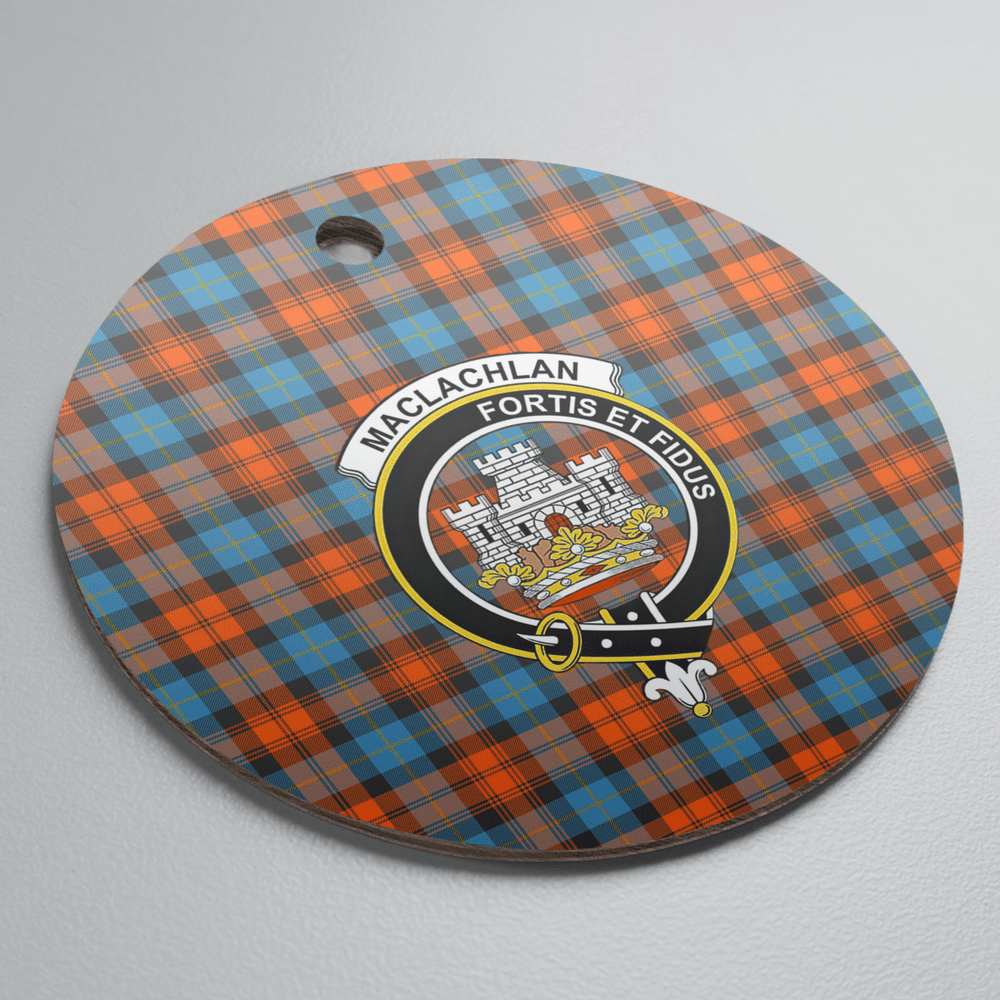 Clan MacLachlan Ancient Tartan Crest Round Ceramic Ornament KF19 MacLachlan Ancient Tartan Tartan Christmas