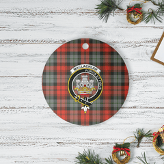 Clan MacLachlan Weathered Tartan Crest Round Ceramic Ornament EW15 MacLachlan Weathered Tartan Tartan Christmas