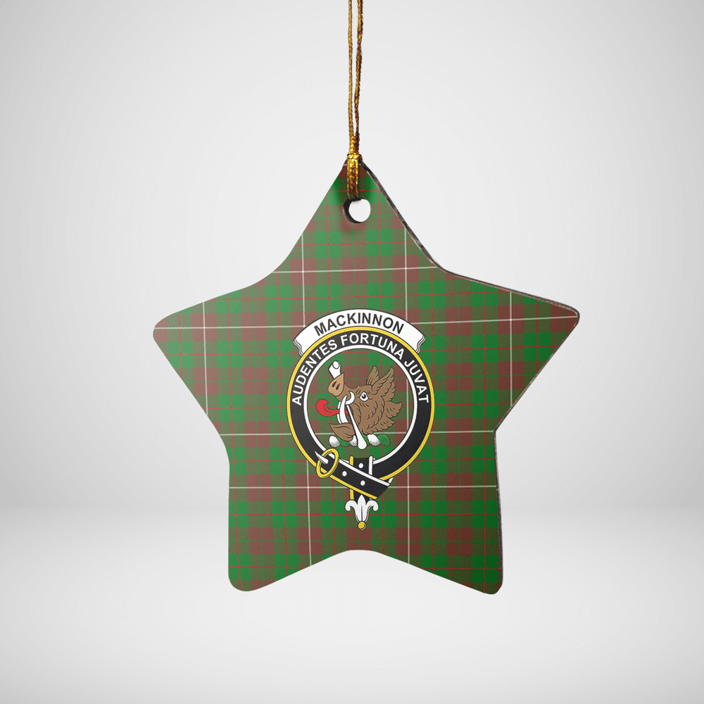 Clan MacKinnon Hunting Modern Tartan Crest Star Ceramic Ornament OX83 MacKinnon Hunting Modern Tartan Tartan Christmas