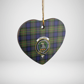 Clan MacLaren Modern Tartan Crest Heart Ceramic Ornament PB34 MacLaren Modern Tartan Tartan Christmas