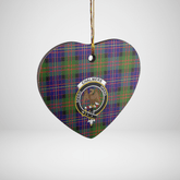 Clan Chalmer Tartan Crest Heart Ceramic Ornament YF22 Chalmer Tartan Tartan Christmas