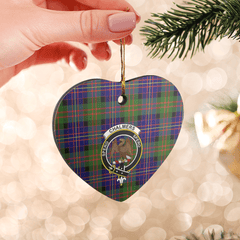 Clan Chalmer Tartan Crest Heart Ceramic Ornament YF22 Chalmer Tartan Tartan Christmas