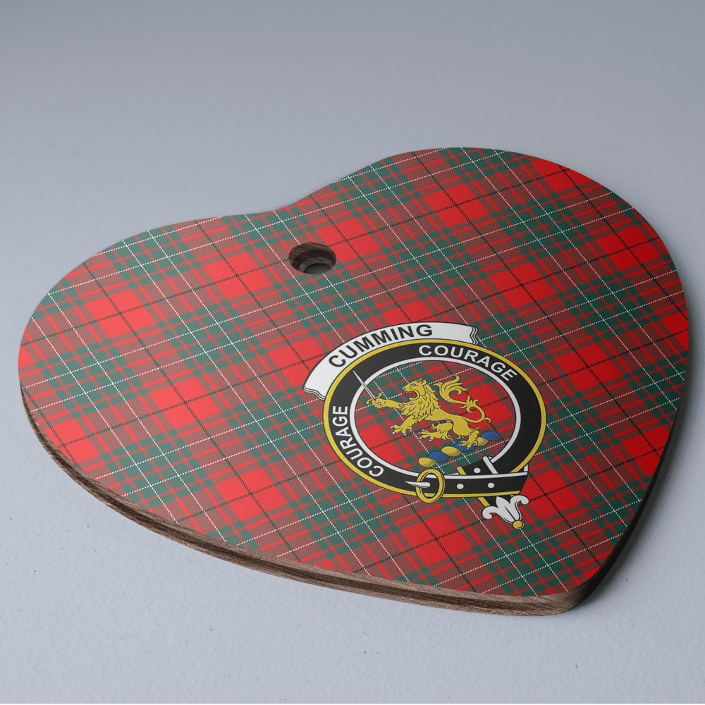 Clan Cumming Modern Tartan Crest Heart Ceramic Ornament RX95 Cumming Modern Tartan Tartan Christmas