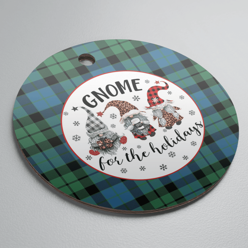 Clan MacKay Ancient Tartan Tartan Crest Gnome Round Ceramic Ornament VM61 MacKay Ancient Tartan Tartan Christmas