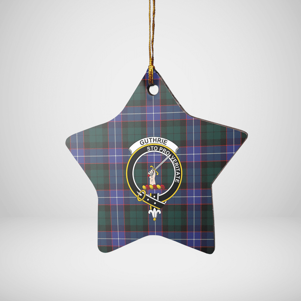 Clan Guthrie Modern Tartan Crest Star Ceramic Ornament WK82 Guthrie Modern Tartan Tartan Christmas