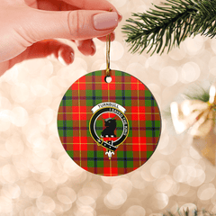Clan Turnbull Dress Tartan Crest Round Ceramic Ornament KJ33 Turnbull Dress Tartan Tartan Christmas