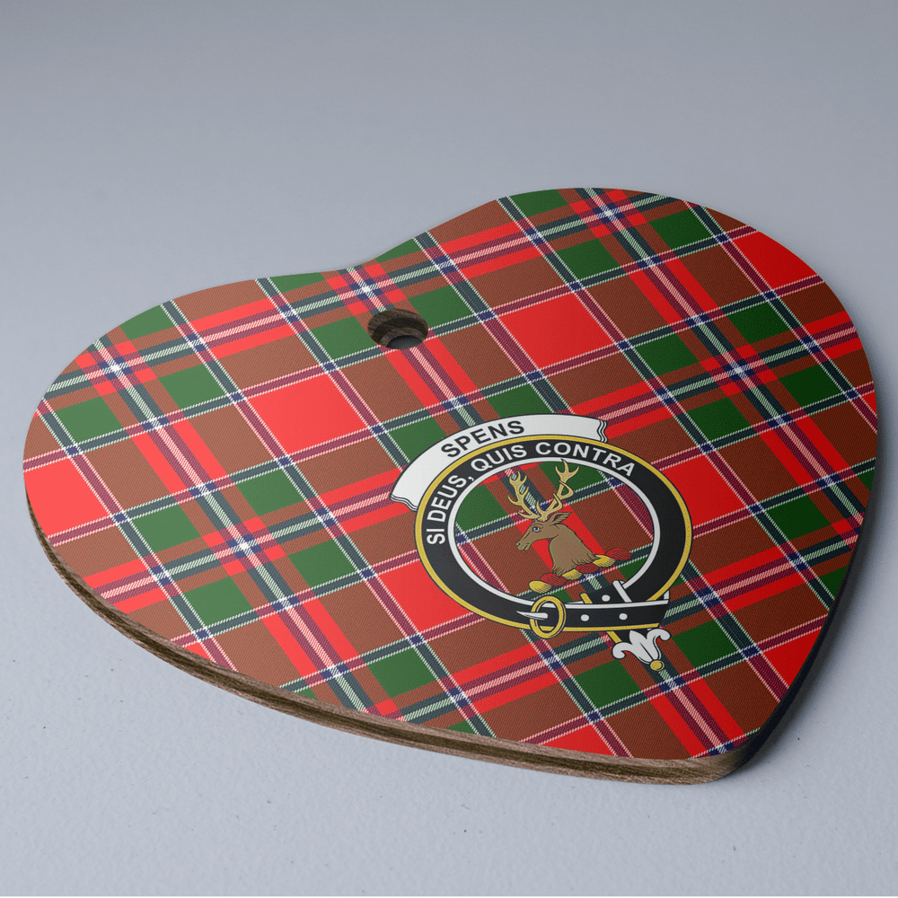 Clan Spens Modern Tartan Crest Heart Ceramic Ornament TK89 Spens Modern Tartan Tartan Christmas