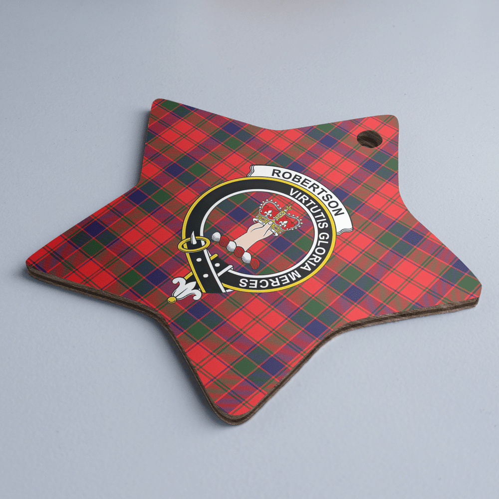 Clan Robertson Modern Tartan Crest Star Ceramic Ornament PN15 Robertson Modern Tartan Tartan Christmas