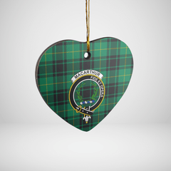 Clan MacArthur Ancient Tartan Crest Heart Ceramic Ornament NY78 MacArthur Ancient Tartan Tartan Christmas