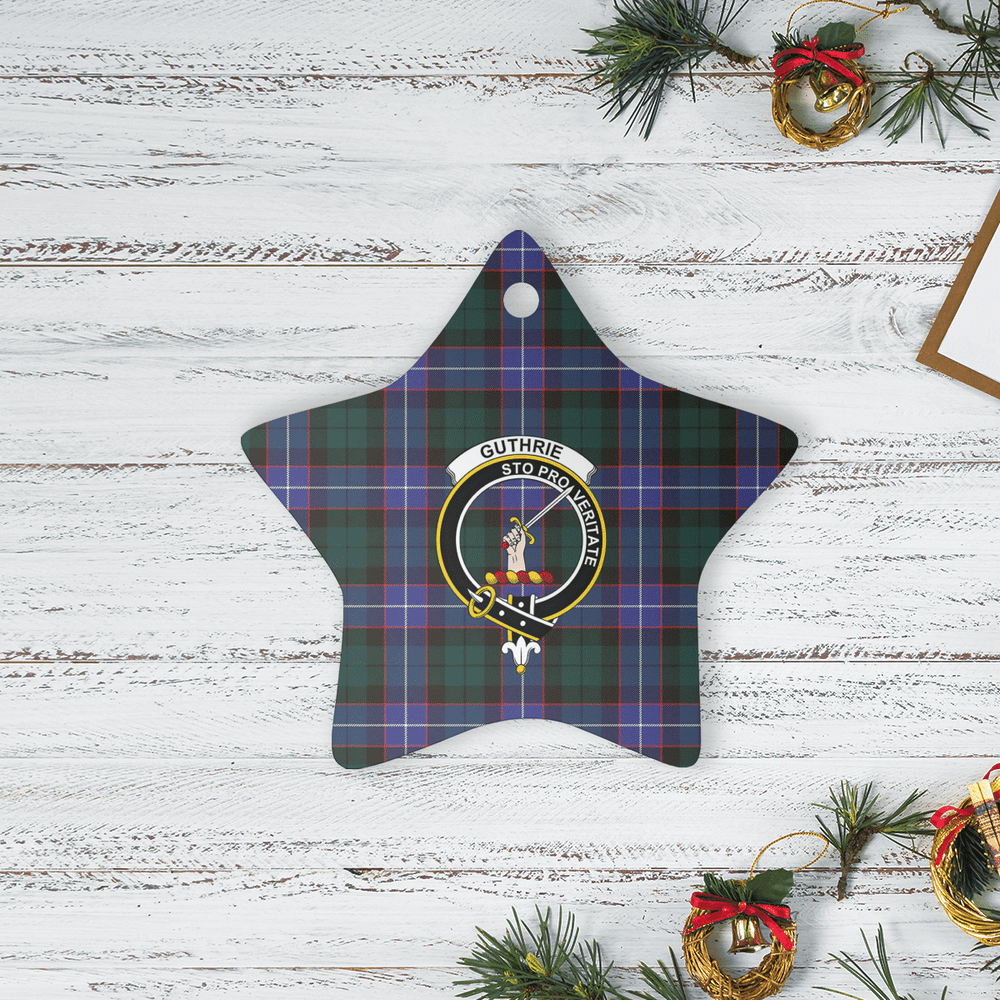 Clan Guthrie Modern Tartan Crest Star Ceramic Ornament WK82 Guthrie Modern Tartan Tartan Christmas