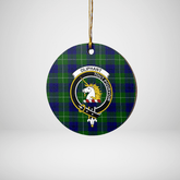 Clan Oliphant Modern Tartan Crest Round Ceramic Ornament XN76 Oliphant Modern Tartan Tartan Christmas
