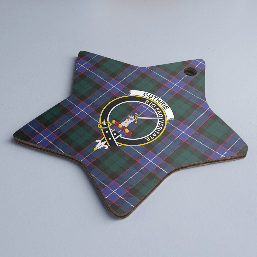 Clan Guthrie Modern Tartan Crest Star Ceramic Ornament WK82 Guthrie Modern Tartan Tartan Christmas