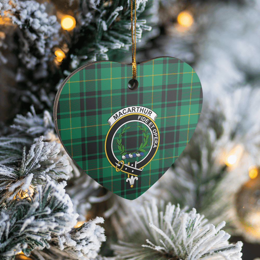 Clan MacArthur Ancient Tartan Crest Heart Ceramic Ornament NY78 MacArthur Ancient Tartan Tartan Christmas