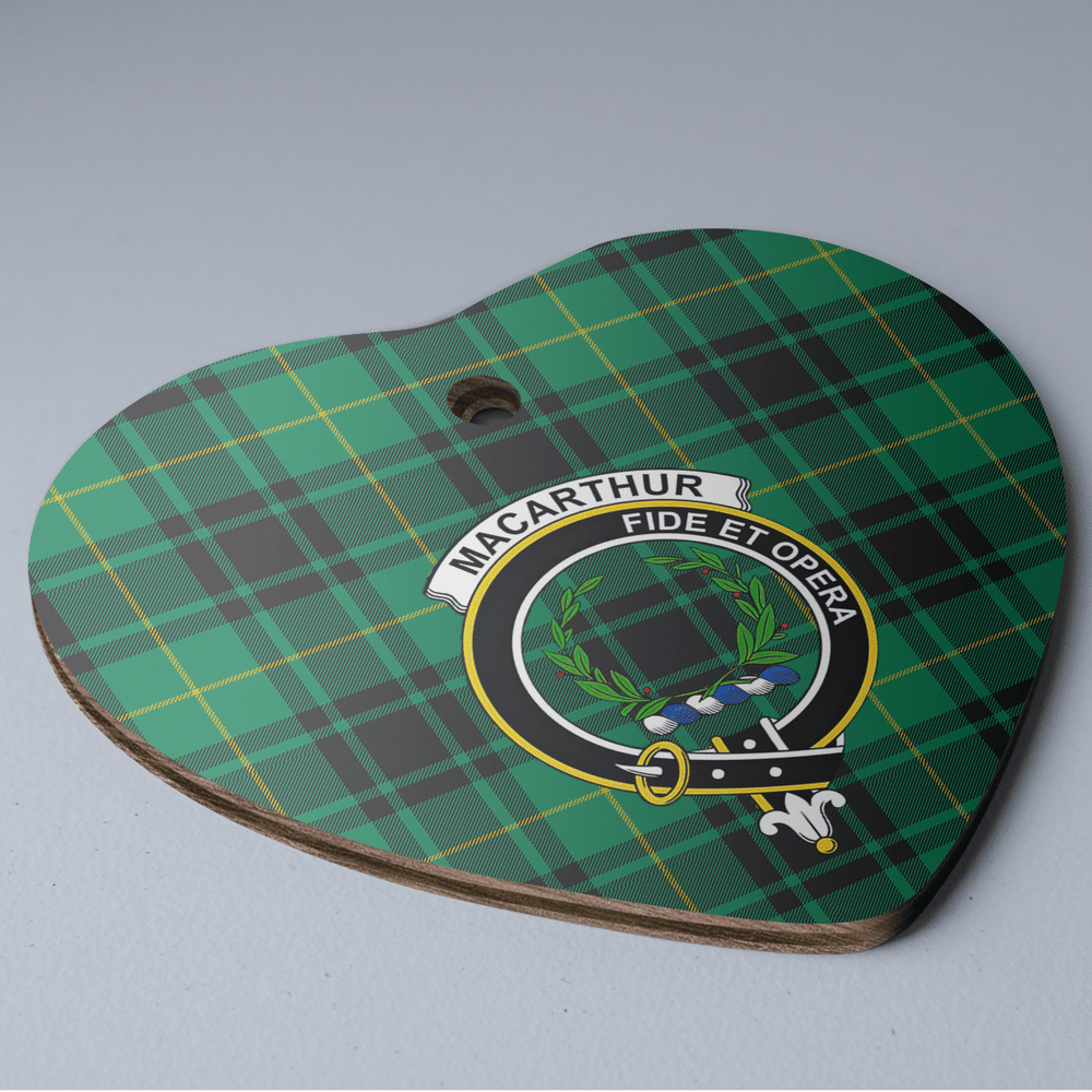 Clan MacArthur Ancient Tartan Crest Heart Ceramic Ornament NY78 MacArthur Ancient Tartan Tartan Christmas