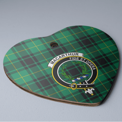 Clan MacArthur Ancient Tartan Crest Heart Ceramic Ornament NY78 MacArthur Ancient Tartan Tartan Christmas