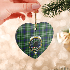 Clan Tweedside District Tartan Crest Heart Ceramic Ornament EE62 Tweedside District Tartan Tartan Christmas