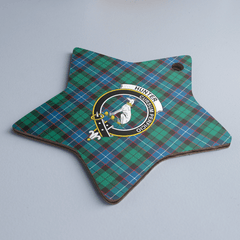Clan Hunter Ancient Tartan Crest Star Ceramic Ornament VJ99 Hunter Ancient Tartan Tartan Christmas