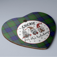 Clan Dundas Modern Tartan Tartan Crest Gnome Heart Ceramic Ornament GA82 Dundas Modern Tartan Tartan Christmas