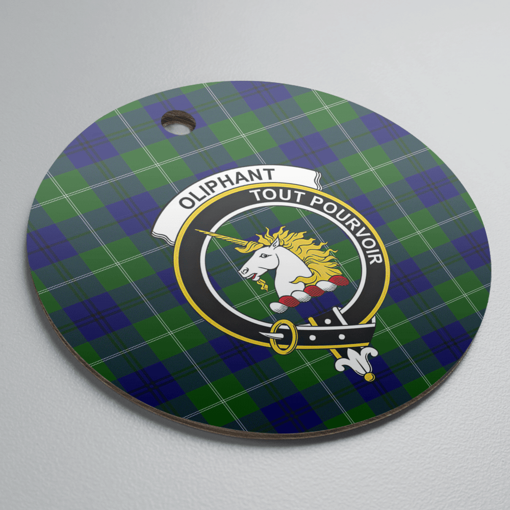 Clan Oliphant Modern Tartan Crest Round Ceramic Ornament XN76 Oliphant Modern Tartan Tartan Christmas