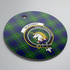 Clan Oliphant Modern Tartan Crest Round Ceramic Ornament XN76 Oliphant Modern Tartan Tartan Christmas