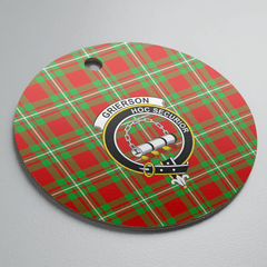 Clan Grierson Tartan Crest Round Ceramic Ornament HU85 Grierson Tartan Tartan Christmas