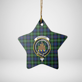 Clan MacKenzie Modern Tartan Crest Star Ceramic Ornament KJ53 MacKenzie Modern Tartan Tartan Christmas