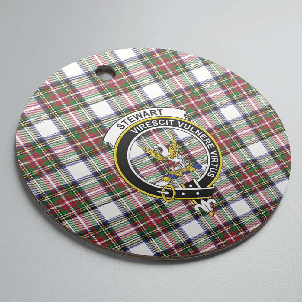 Clan Stewart Dress Modern Tartan Crest Round Ceramic Ornament FC50 Stewart Dress Modern Tartan Tartan Christmas