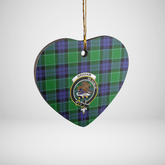Clan Graham of Menteith Modern Tartan Crest Heart Ceramic Ornament LX82 Graham of Menteith Modern Tartan Tartan Christmas