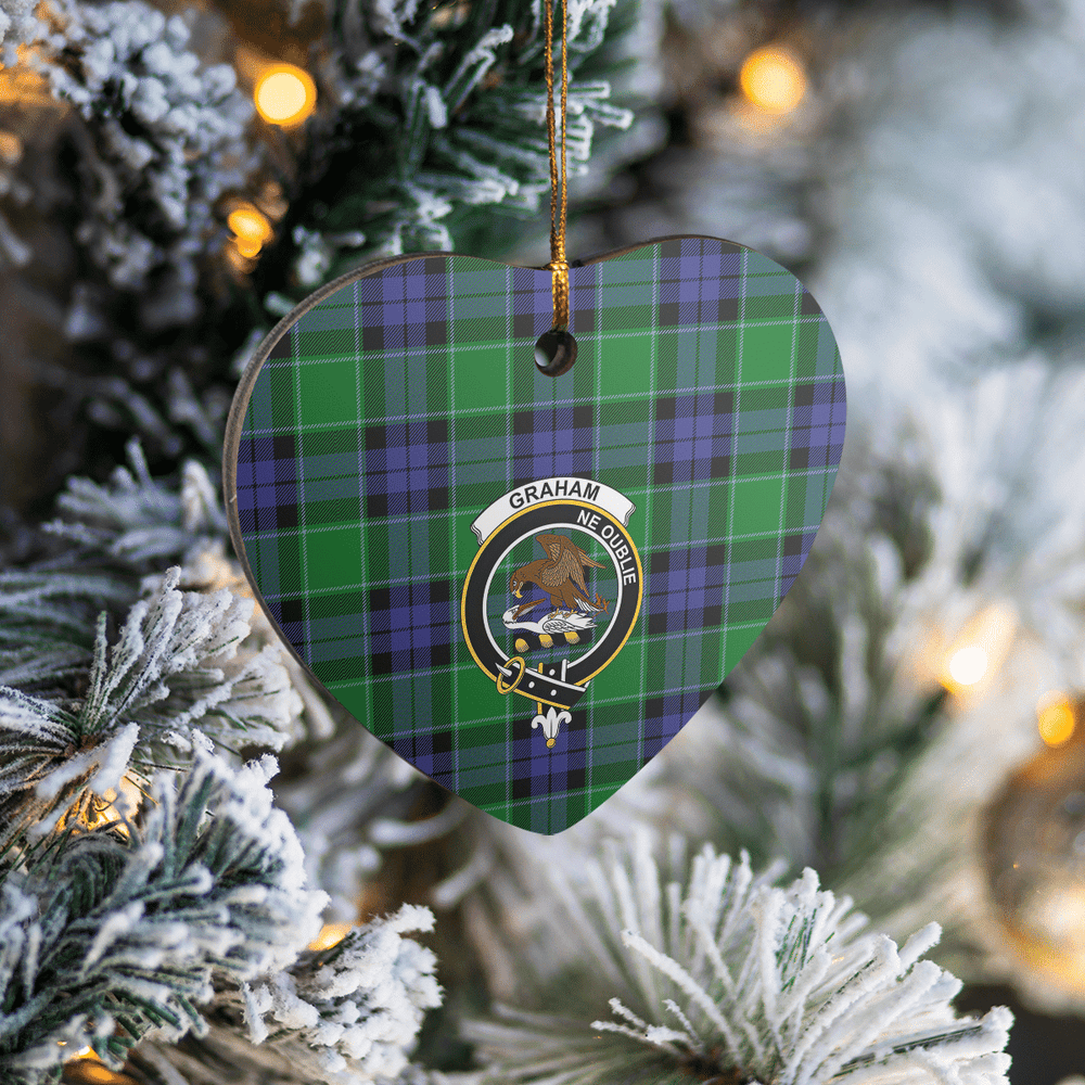 Clan Graham of Menteith Modern Tartan Crest Heart Ceramic Ornament LX82 Graham of Menteith Modern Tartan Tartan Christmas