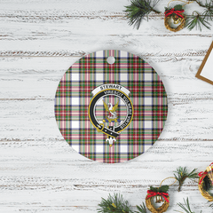 Clan Stewart Dress Modern Tartan Crest Round Ceramic Ornament FC50 Stewart Dress Modern Tartan Tartan Christmas