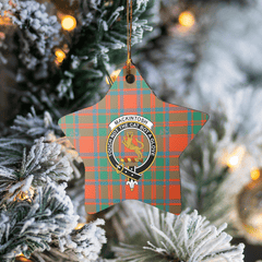 Clan MacKintosh Ancient Tartan Crest Star Ceramic Ornament CI63 MacKintosh Ancient Tartan Tartan Christmas