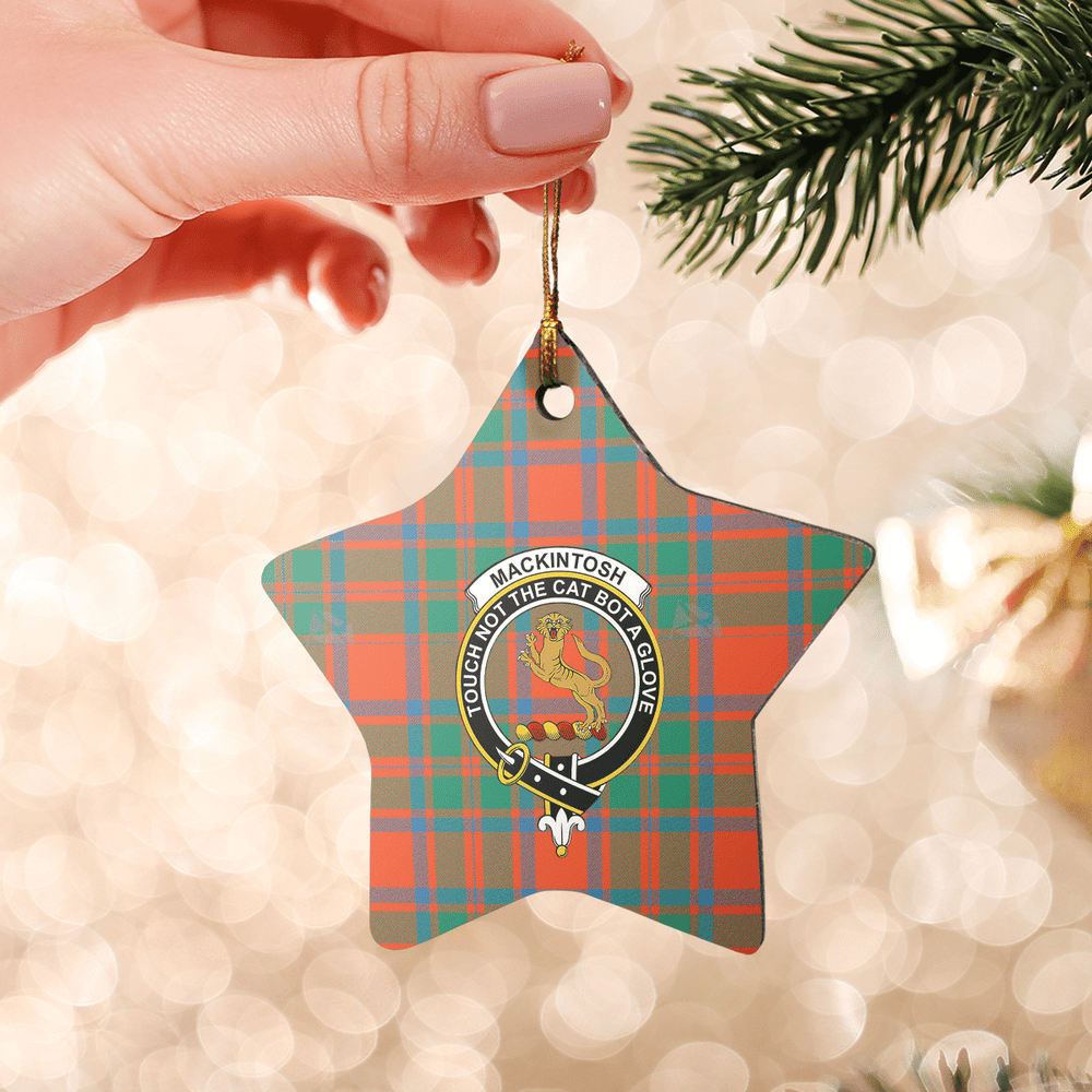 Clan MacKintosh Ancient Tartan Crest Star Ceramic Ornament CI63 MacKintosh Ancient Tartan Tartan Christmas