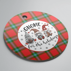 Clan MacLaine of Loch Buie Tartan Tartan Crest Gnome Round Ceramic Ornament TN35 MacLaine of Loch Buie Tartan Tartan Christmas