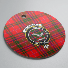 Clan MacDougall Modern Tartan Crest Round Ceramic Ornament OD89 MacDougall Modern Tartan Tartan Christmas