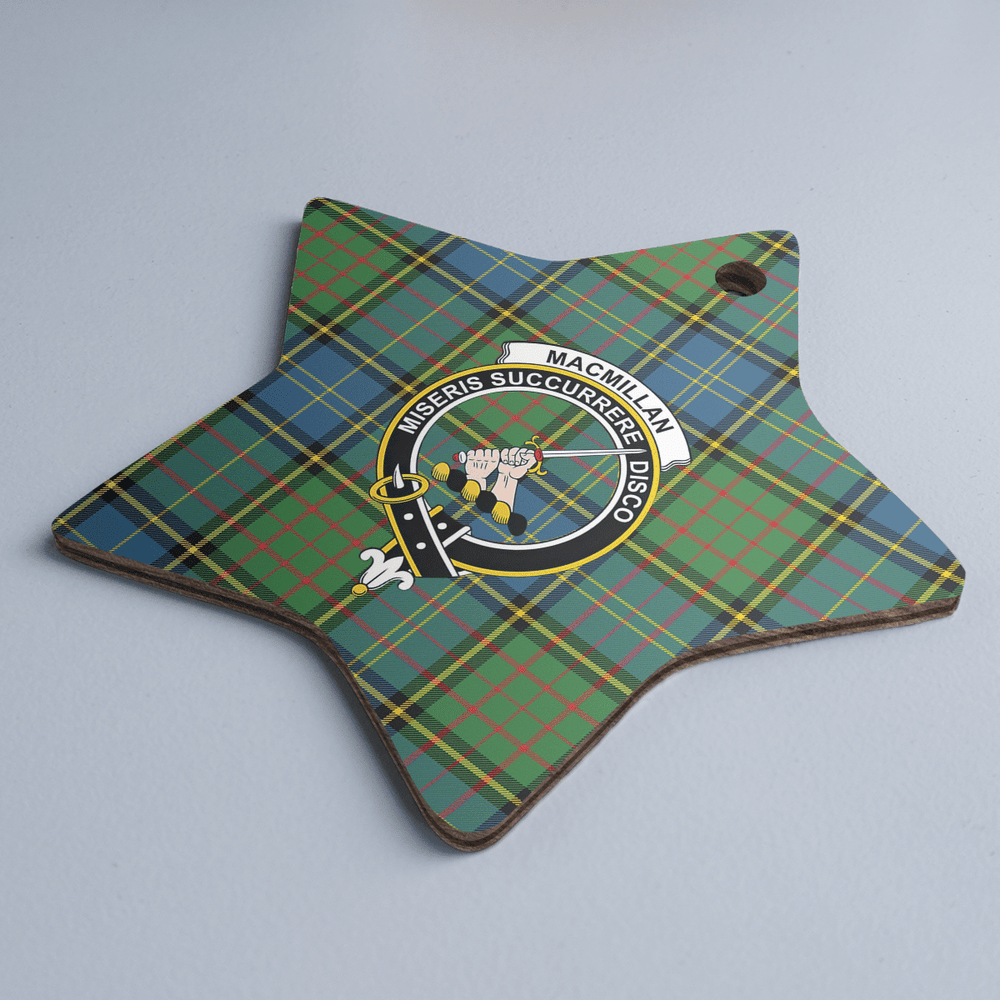 Clan MacMillan Hunting Ancient Tartan Crest Star Ceramic Ornament MY95 MacMillan Hunting Ancient Tartan Tartan Christmas