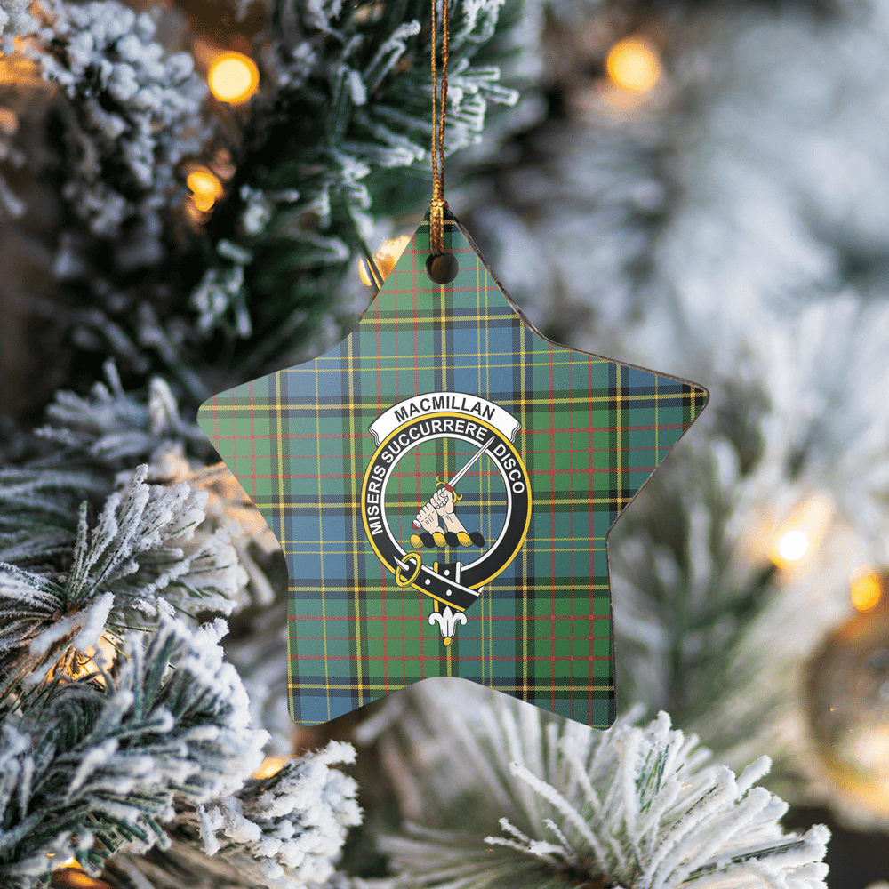 Clan MacMillan Hunting Ancient Tartan Crest Star Ceramic Ornament MY95 MacMillan Hunting Ancient Tartan Tartan Christmas