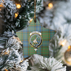 Clan MacMillan Hunting Ancient Tartan Crest Star Ceramic Ornament MY95 MacMillan Hunting Ancient Tartan Tartan Christmas