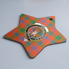 Clan Ross Ancient Tartan Crest Star Ceramic Ornament VG46 Ross Ancient Tartan Tartan Christmas