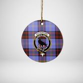 Clan Rutherford Tartan Crest Round Ceramic Ornament ER99 Rutherford Tartan Tartan Christmas