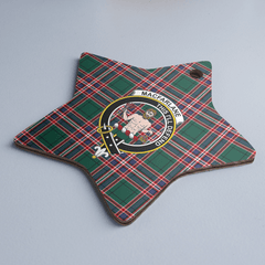 Clan MacFarlane Hunting Modern Tartan Crest Star Ceramic Ornament AA17 MacFarlane Hunting Modern Tartan Tartan Christmas