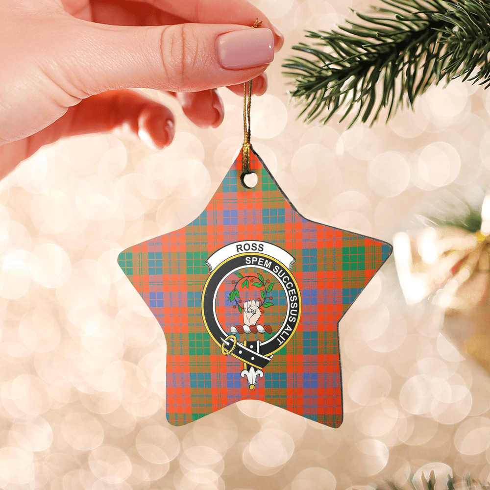 Clan Ross Ancient Tartan Crest Star Ceramic Ornament VG46 Ross Ancient Tartan Tartan Christmas