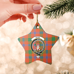Clan Ross Ancient Tartan Crest Star Ceramic Ornament VG46 Ross Ancient Tartan Tartan Christmas